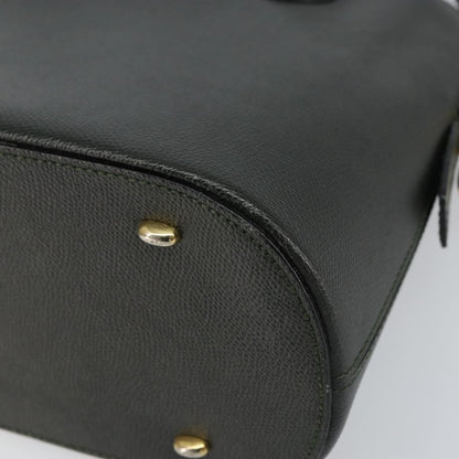 Celine CELINE Hand Bag Leather 2way Green Gold Authentic 161118