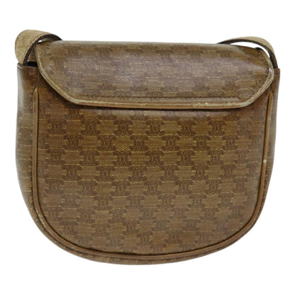 Celine CELINE Macadam Canvas Shoulder Bag PVC Beige Authentic bs18108