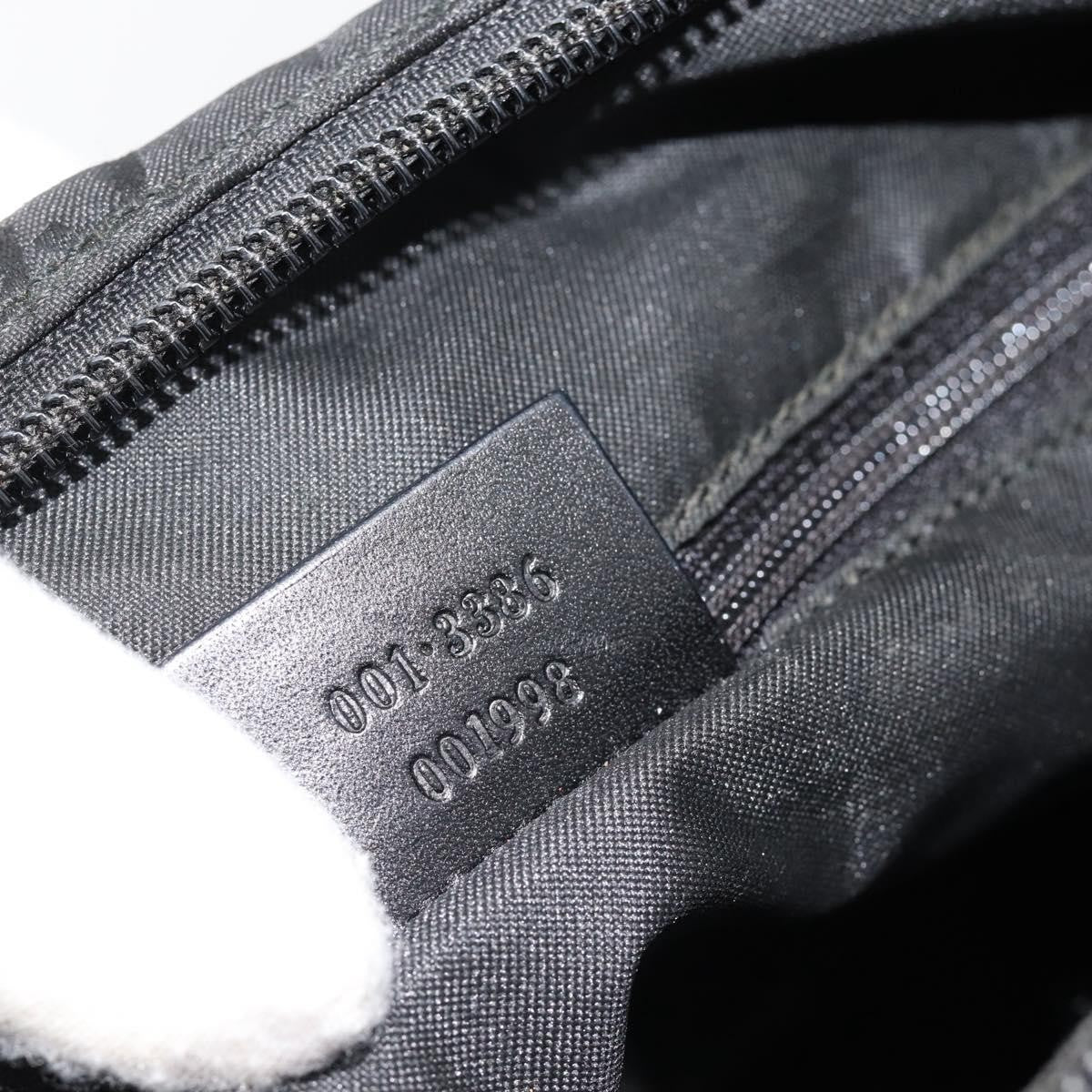 Gucci GUCCI GG Canvas Shoulder Bag Nylon Black Silver 01 3386 Authentic 178845