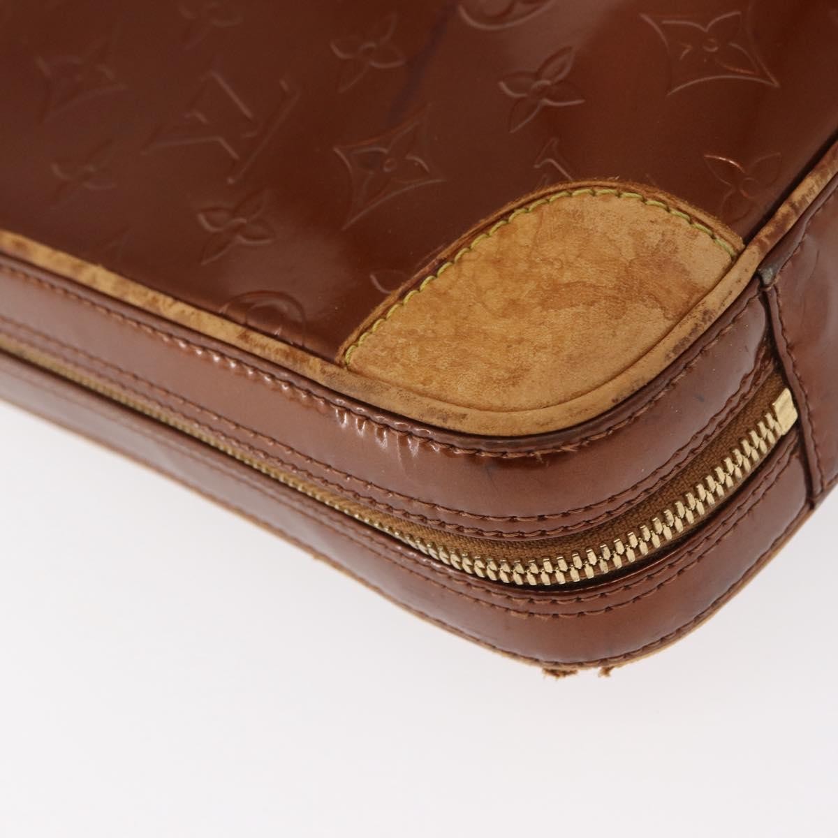 Louis Vuitton LOUIS VUITTON Monogram Vernis Van Damme Hand Bag Bronze M91125 LV Authentic BA8606