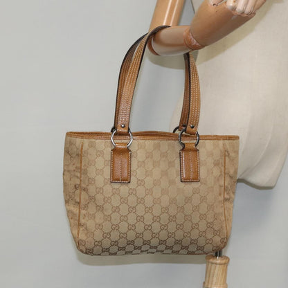 Gucci GUCCI GG Canvas Hand Bag Brown Silver 113019 3444 Authentic 94718