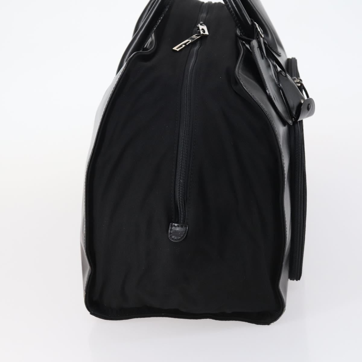 Gucci GUCCI Boston Bag Nylon Leather Black Silver 012 1553 0269 Authentic ti3430