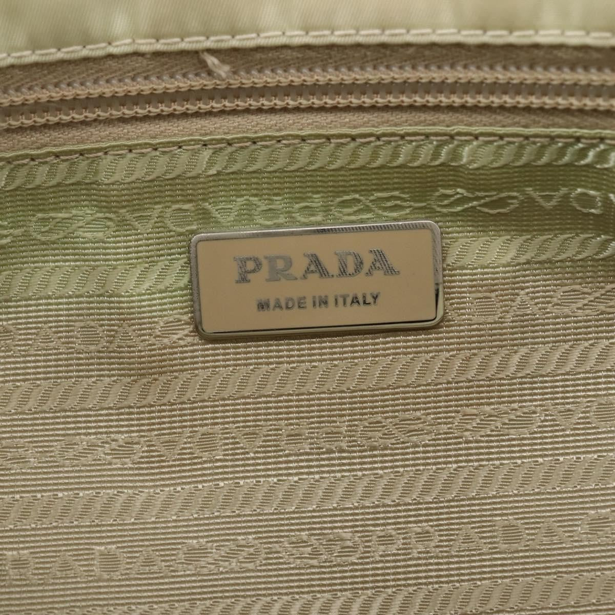 Prada PRADA Tote Bag Nylon Beige Silver Authentic mr1510