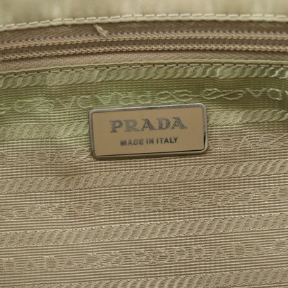 Prada PRADA Tote Bag Nylon Beige Silver Authentic mr1510