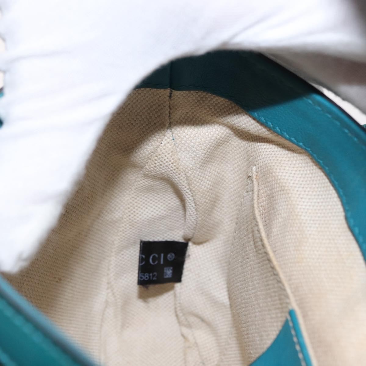 Gucci GUCCI Micro GG Canvas Shoulder Bag Enamel Outlet Turquoise Blue Gold Authentic ka641
