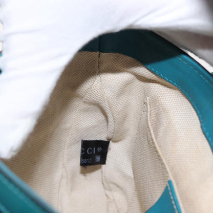 Gucci GUCCI Micro GG Canvas Shoulder Bag Enamel Outlet Turquoise Blue Gold Authentic ka641