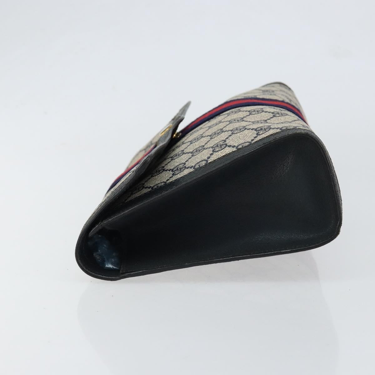 Gucci GUCCI GG Supreme Sherry Line Clutch Bag PVC Navy Red 84 01 007 Authentic 153350