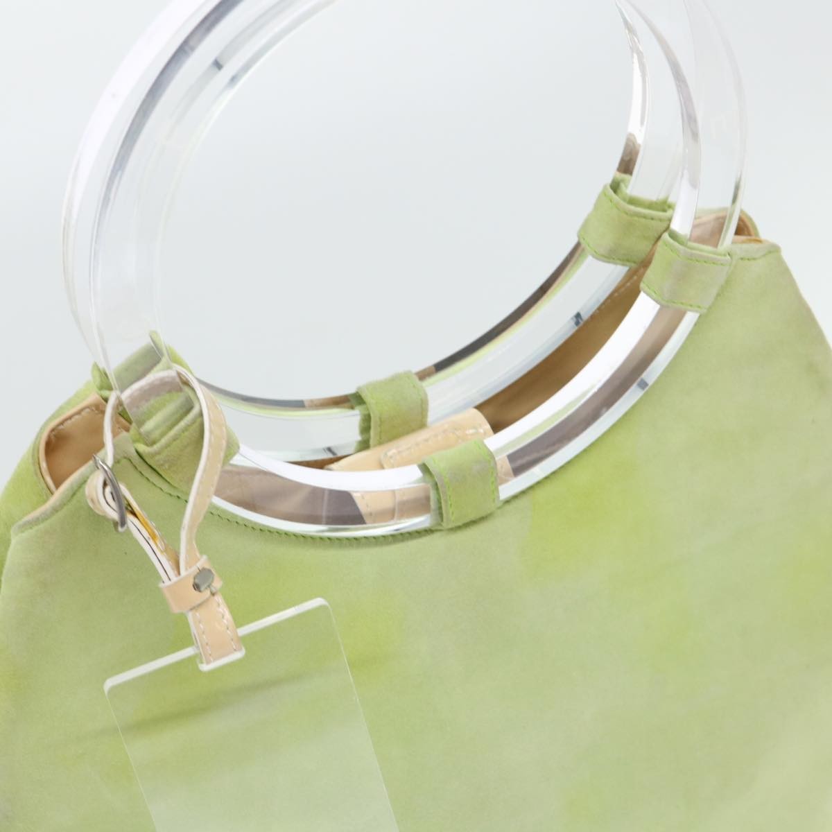 Celine CELINE Hand Bag Suede Green Authentic 53736V