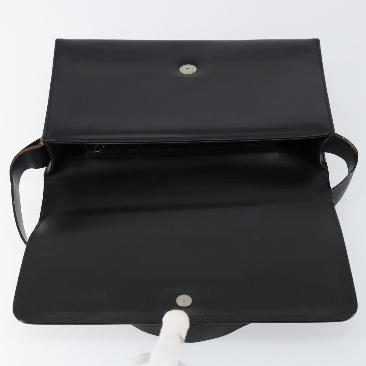 Gucci GUCCI Shoulder Bag Leather Black Silver 001 3064 Authentic 146004