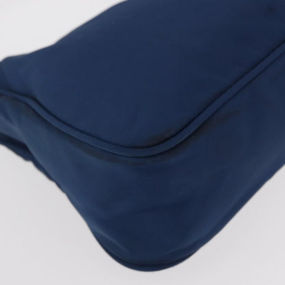 Prada PRADA Hand Bag Nylon Blue Silver Authentic 161409