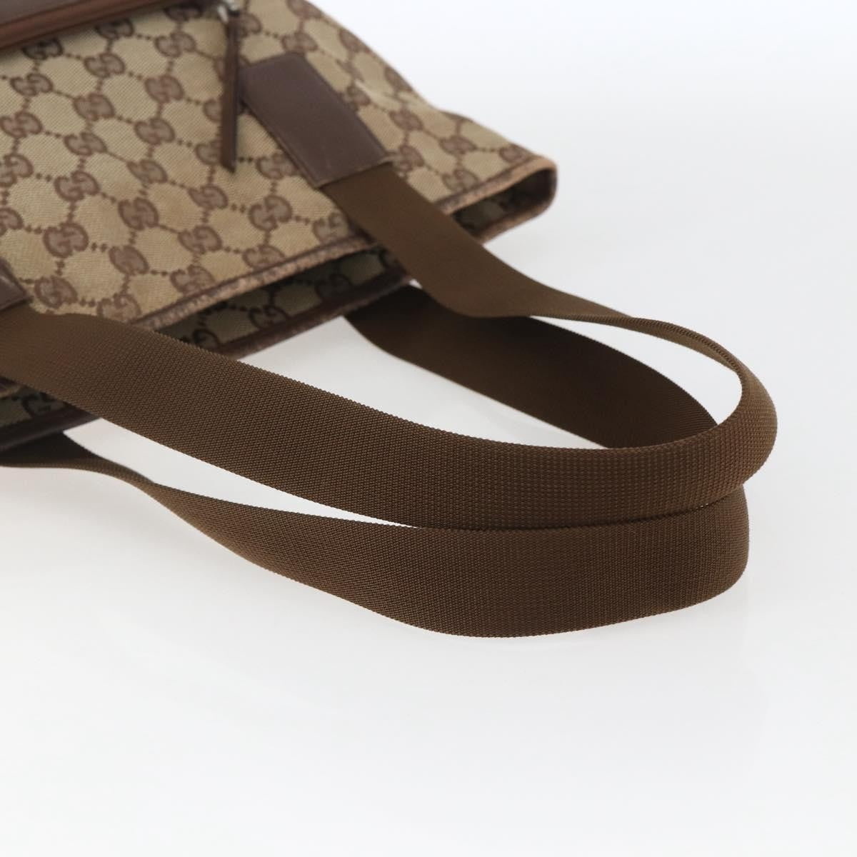 Gucci GUCCI GG Canvas Tote Bag Beige Silver 28892 Authentic 162386