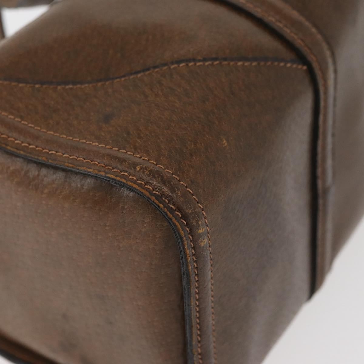 Gucci GUCCI Hand Bag Leather Brown Authentic 173031