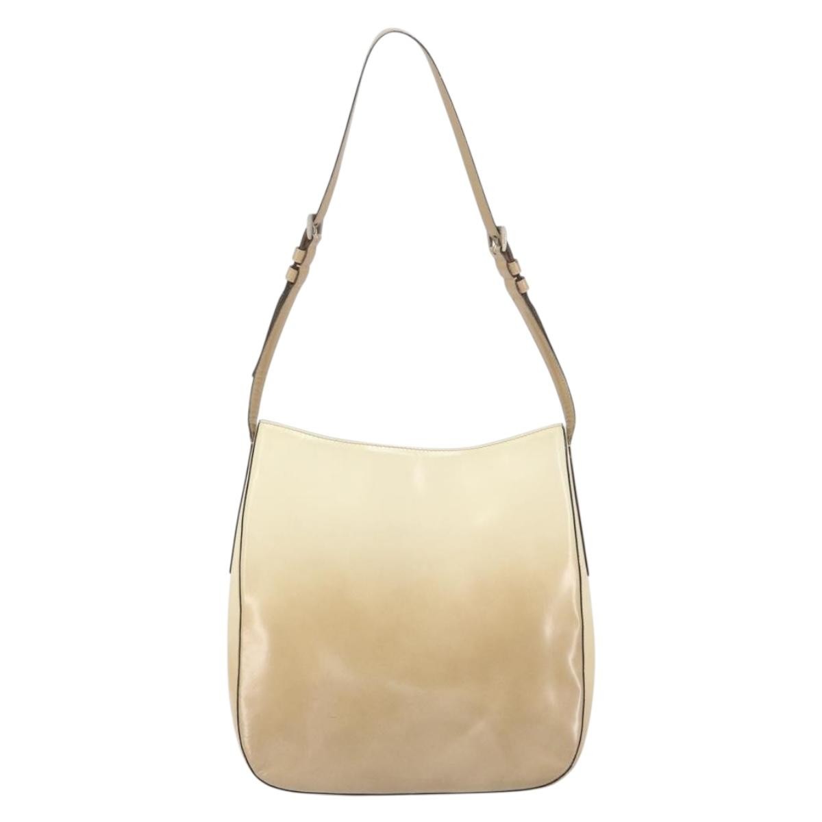 Prada PRADA Shoulder Bag Patent leather Beige Authentic ti3531