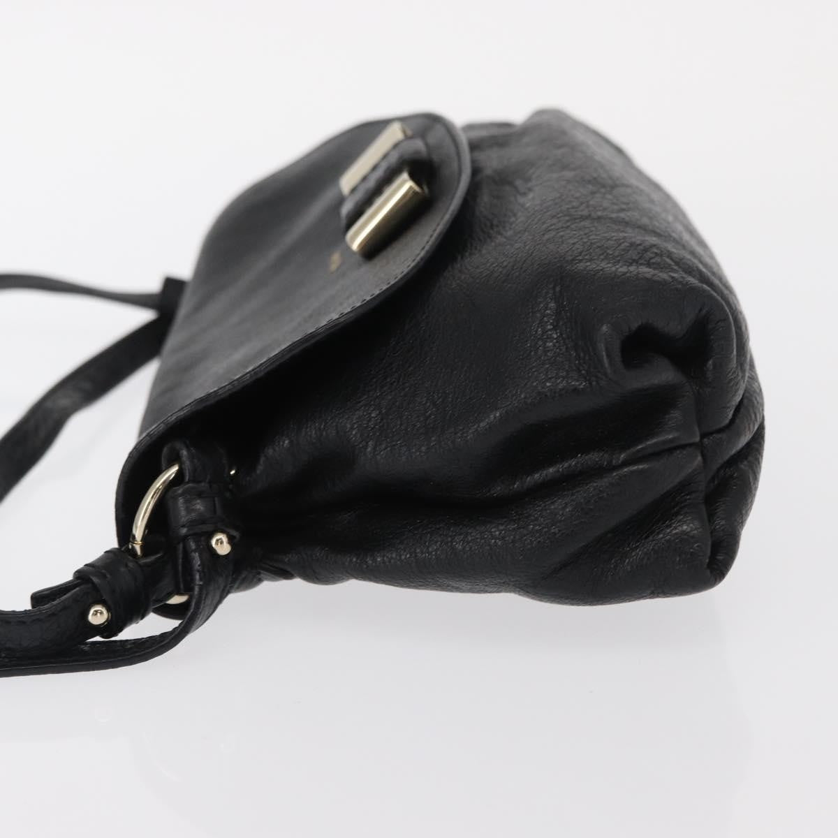 Chloé Chloé Chloe Lily Hand Bag Leather 2way Black Gold Authentic BA8650