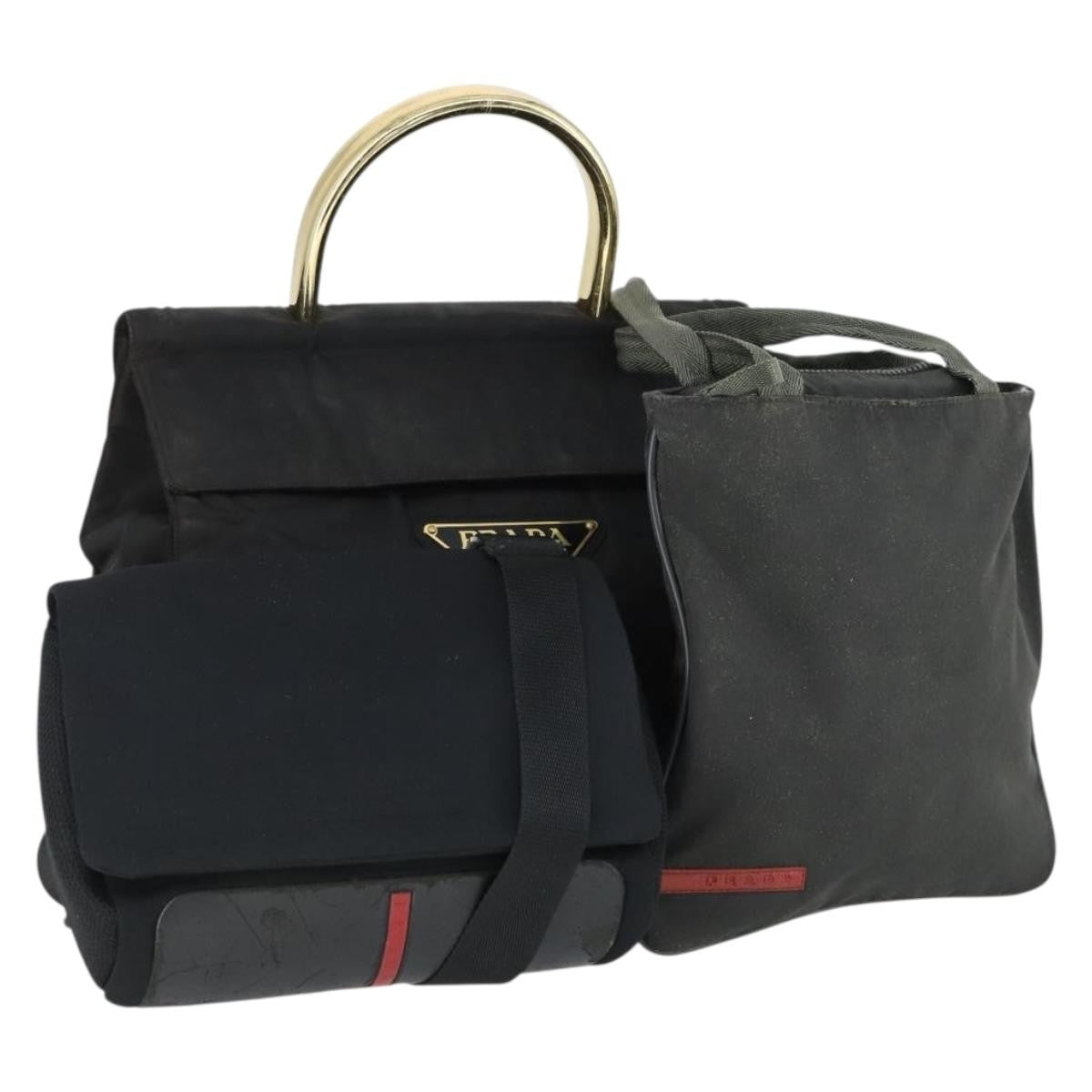 Prada PRADA Shoulder Bag Nylon 3 Set Black Authentic 165126