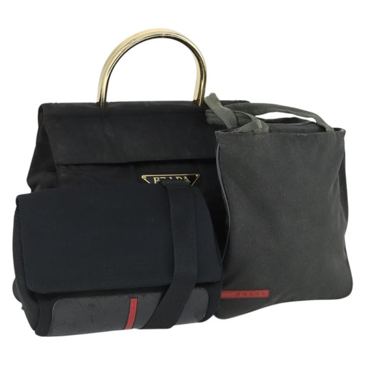 Prada PRADA Shoulder Bag Nylon 3 Set Black Authentic 165126