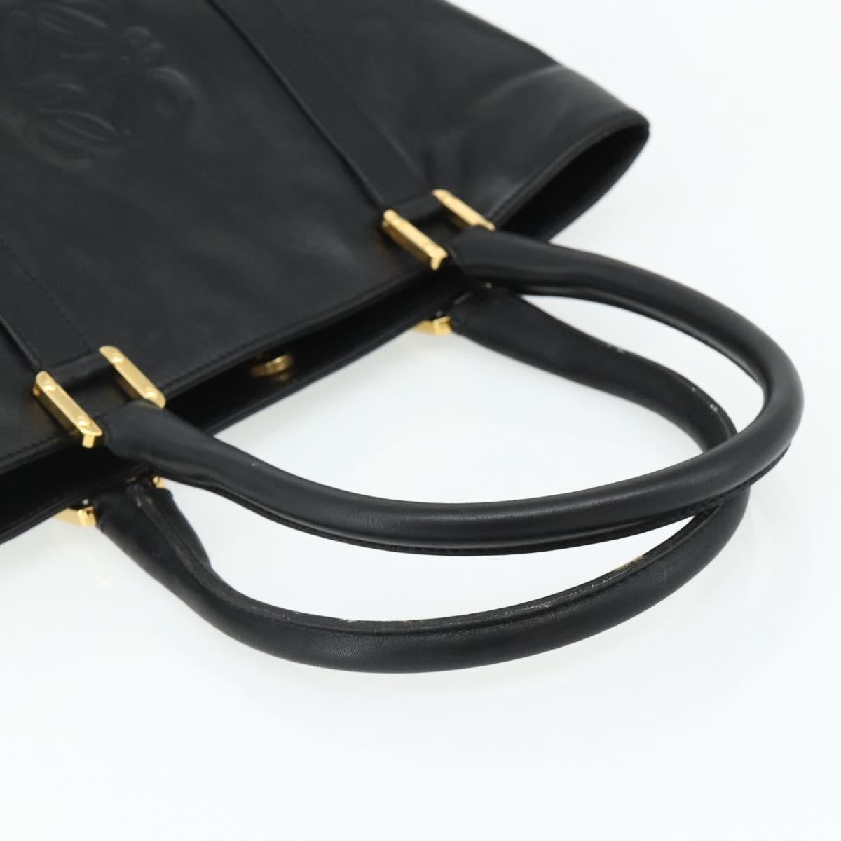 Loewe LOEWE Anagram Tote Bag Leather Black Gold Authentic 162466