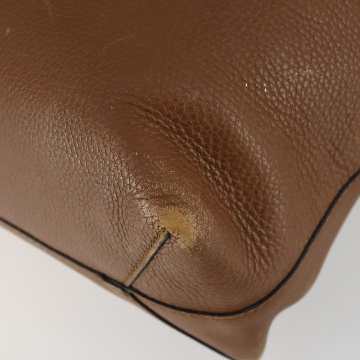 Gucci GUCCI Tote Bag Leather Brown Silver Authentic 160133