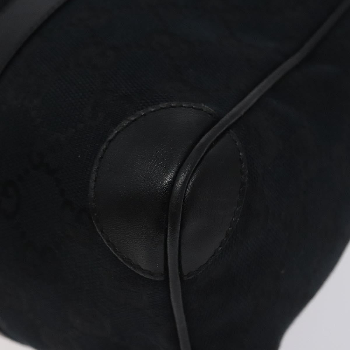 Gucci GUCCI GG Canvas Sherry Line Hand Bag Black Silver 000 0851 00221 Authentic am8716