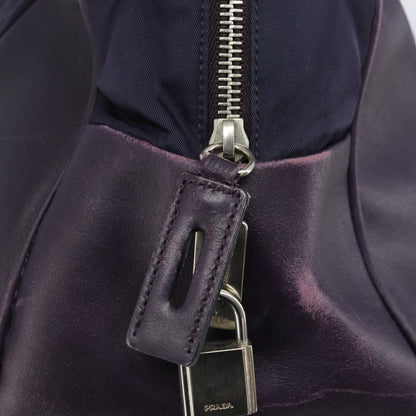 Prada PRADA Boston Bag Nylon Purple Silver Authentic ep13475