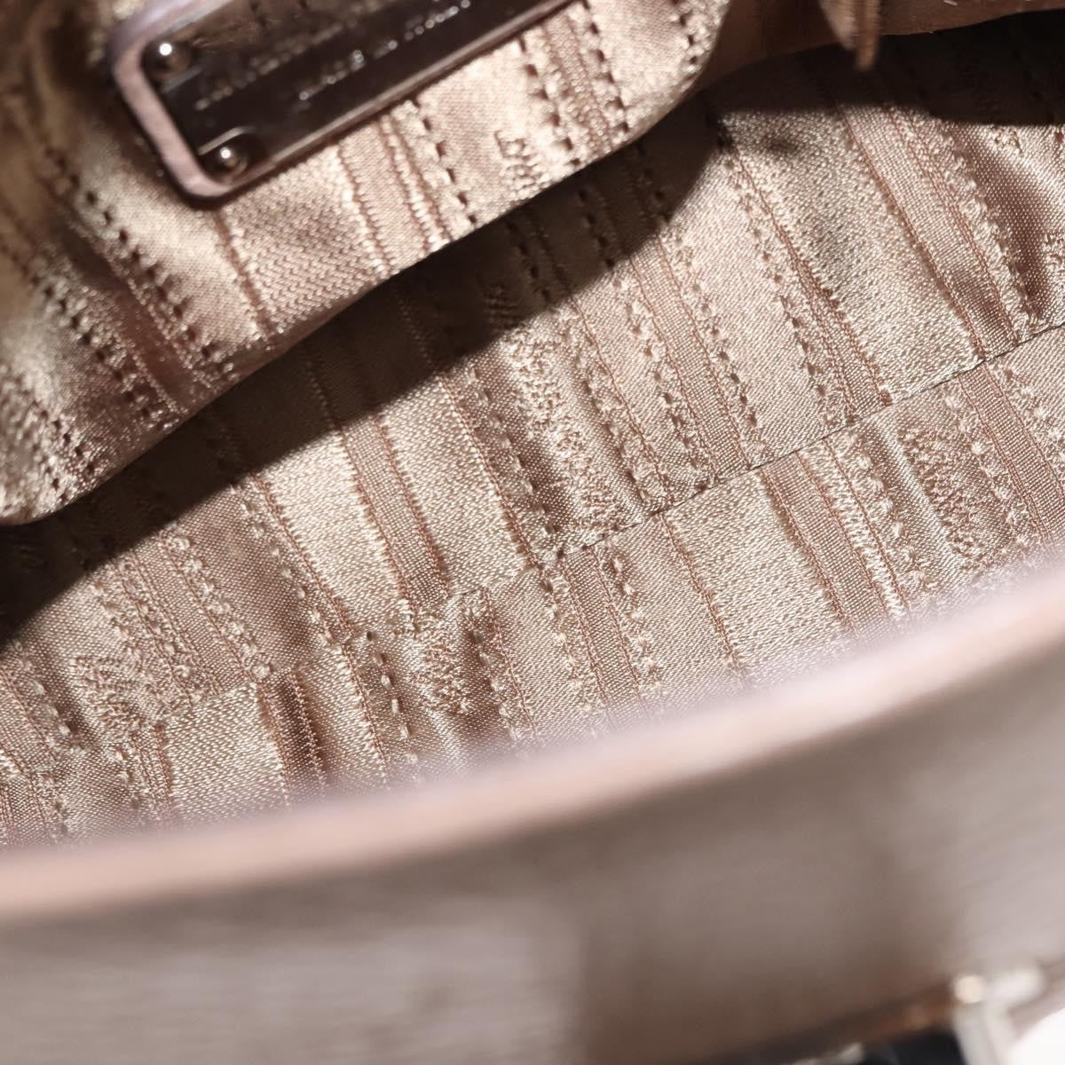 Salvatore Ferragamo Salvatore Ferragamo Gancini Sophia Hand Bag Leather Beige Silver Authentic 145498