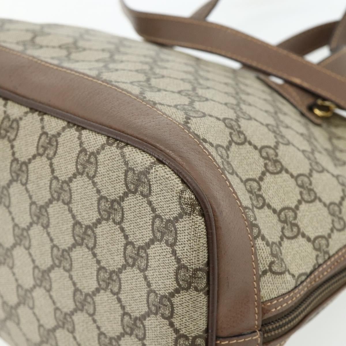 Gucci GUCCI GG Supreme Hand Bag PVC 2way Beige Gold Authentic 179199
