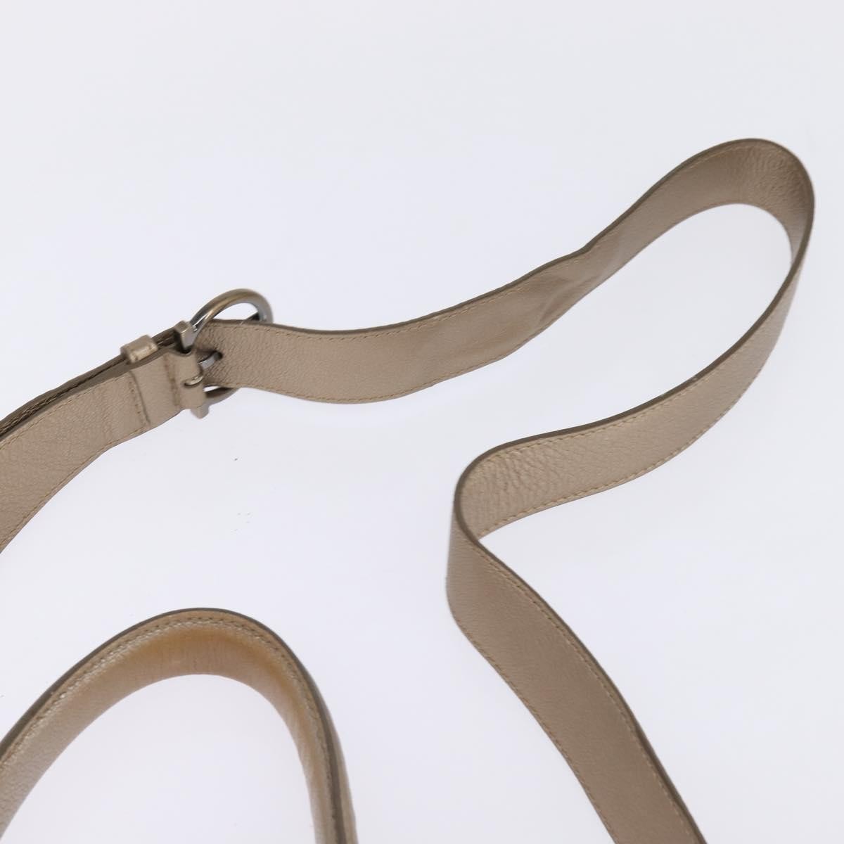 Salvatore Ferragamo Salvatore Ferragamo Gancini Hand Bag Leather 2way Beige Gold Authentic BA5964
