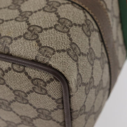 Gucci GUCCI GG Supreme Web Sherry Line Boston Bag PVC Beige Gold 40 02 006 Authentic BAZ556