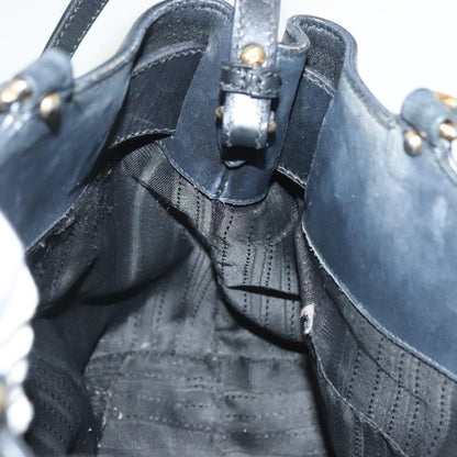 Salvatore Ferragamo Salvatore Ferragamo Gancini Hand Bag Leather 2way Navy Gold Authentic 141427