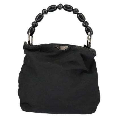 Dior Christian Dior Hand Bag Nylon Black Silver Authentic ar12776