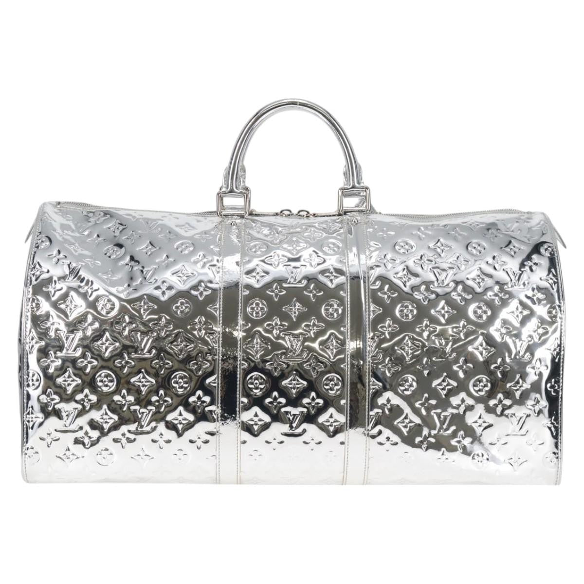 Louis Vuitton LOUIS VUITTON Monogram Miroir Keepall 55 Bag Silver Argent M95275 Authentic yk18156SM