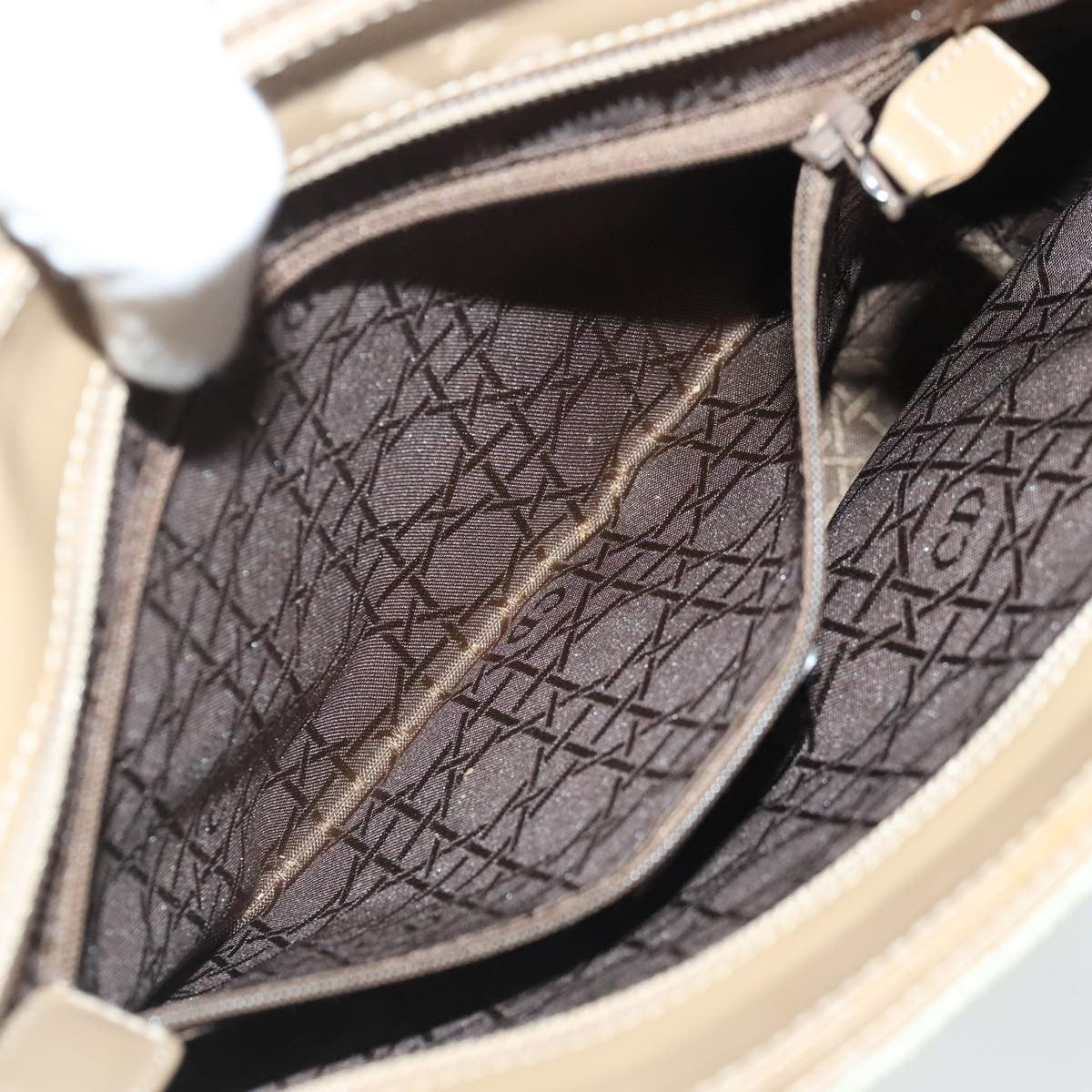 Dior Christian Dior Canage Shoulder Bag Nylon Beige Authentic 96633