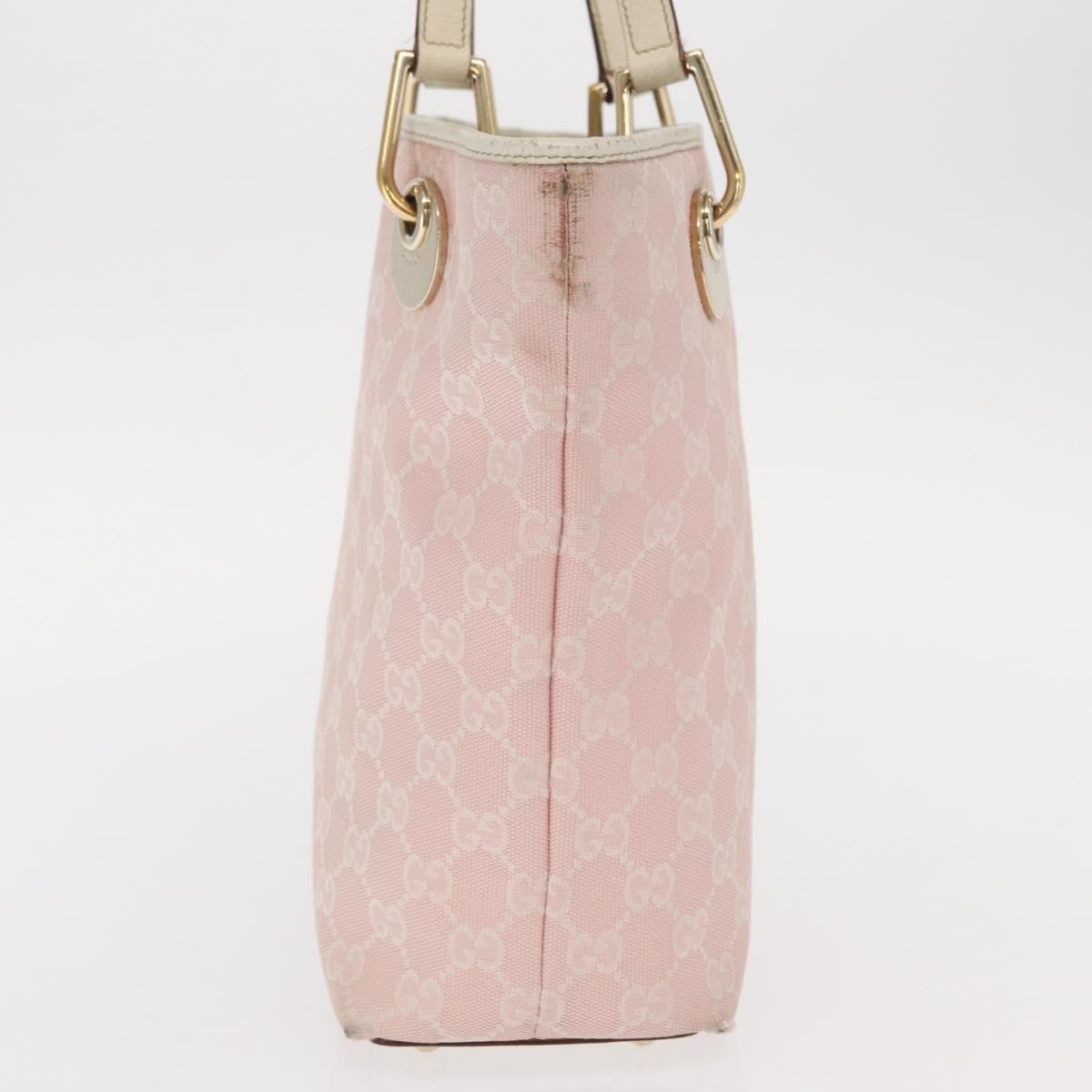 Gucci GUCCI GG Canvas Tote Bag Pink Gold 120840 Authentic 159575