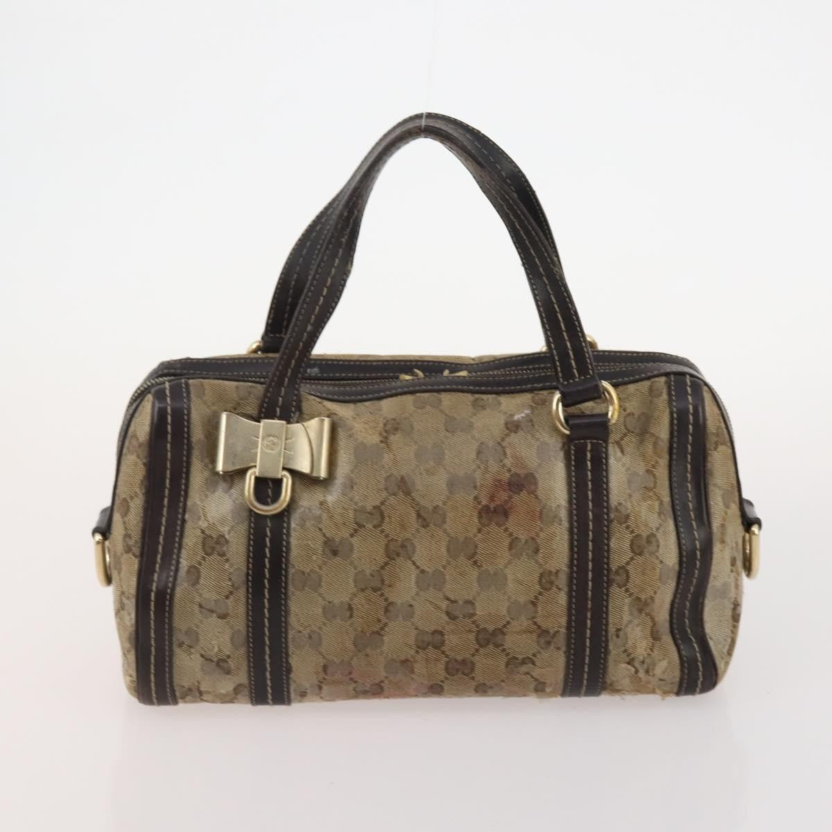 Gucci GUCCI GG Supreme GG Crystal Hand Bag PVC 3 Set Beige Authentic 174861