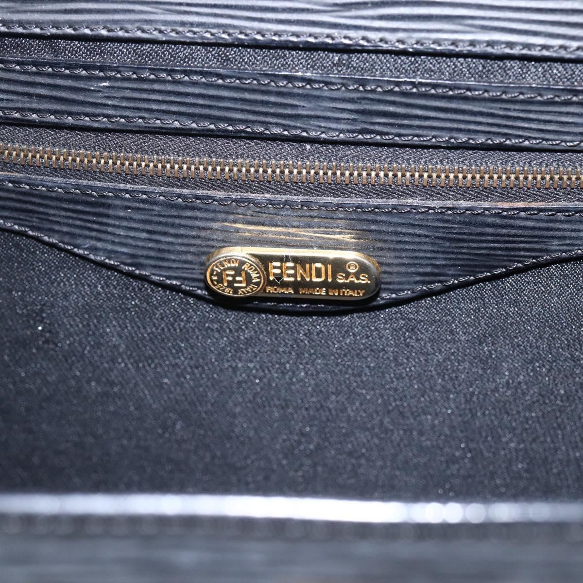 Fendi FENDI Hand Bag Leather Black Gold Authentic ka2601