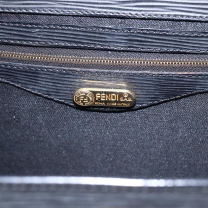 Fendi FENDI Hand Bag Leather Black Gold Authentic ka2601