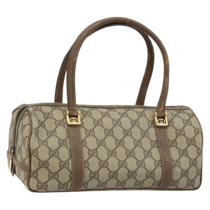 Gucci GUCCI GG Supreme Hand Bag PVC Beige Gold Authentic 173885