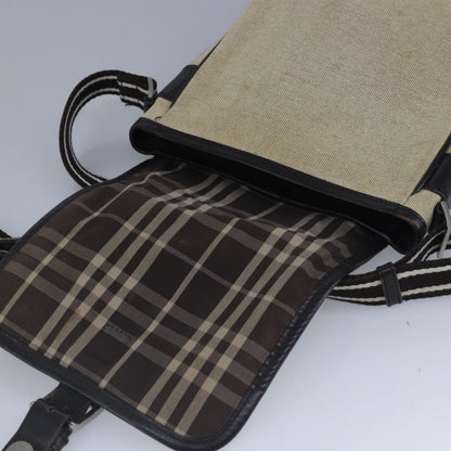 Burberry BURBERRY Shoulder Bag Canvas Beige Authentic ti2263