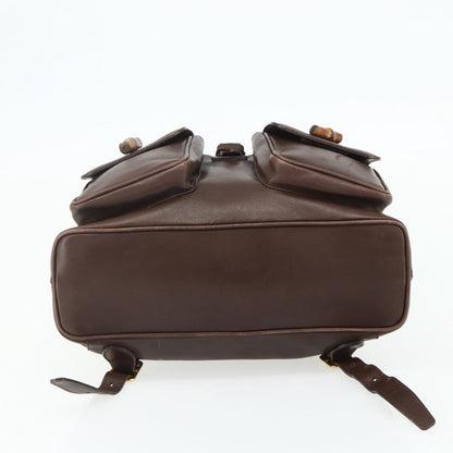 Gucci GUCCI Bamboo Backpack Leather Brown Gold 003 58 0016 Authentic 178057 Bag