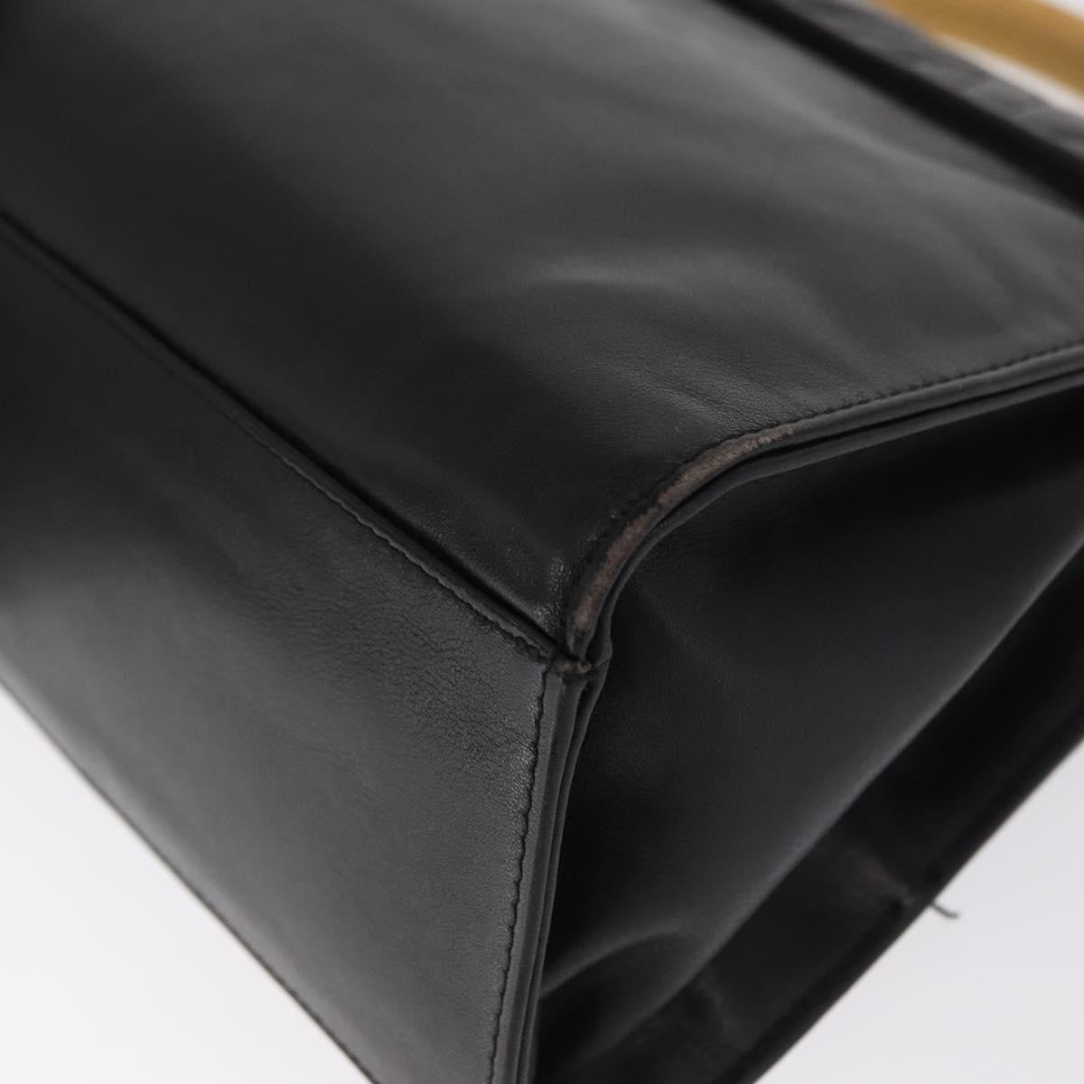 Fendi FENDI Hand Bag Leather Black Gold Authentic 169891