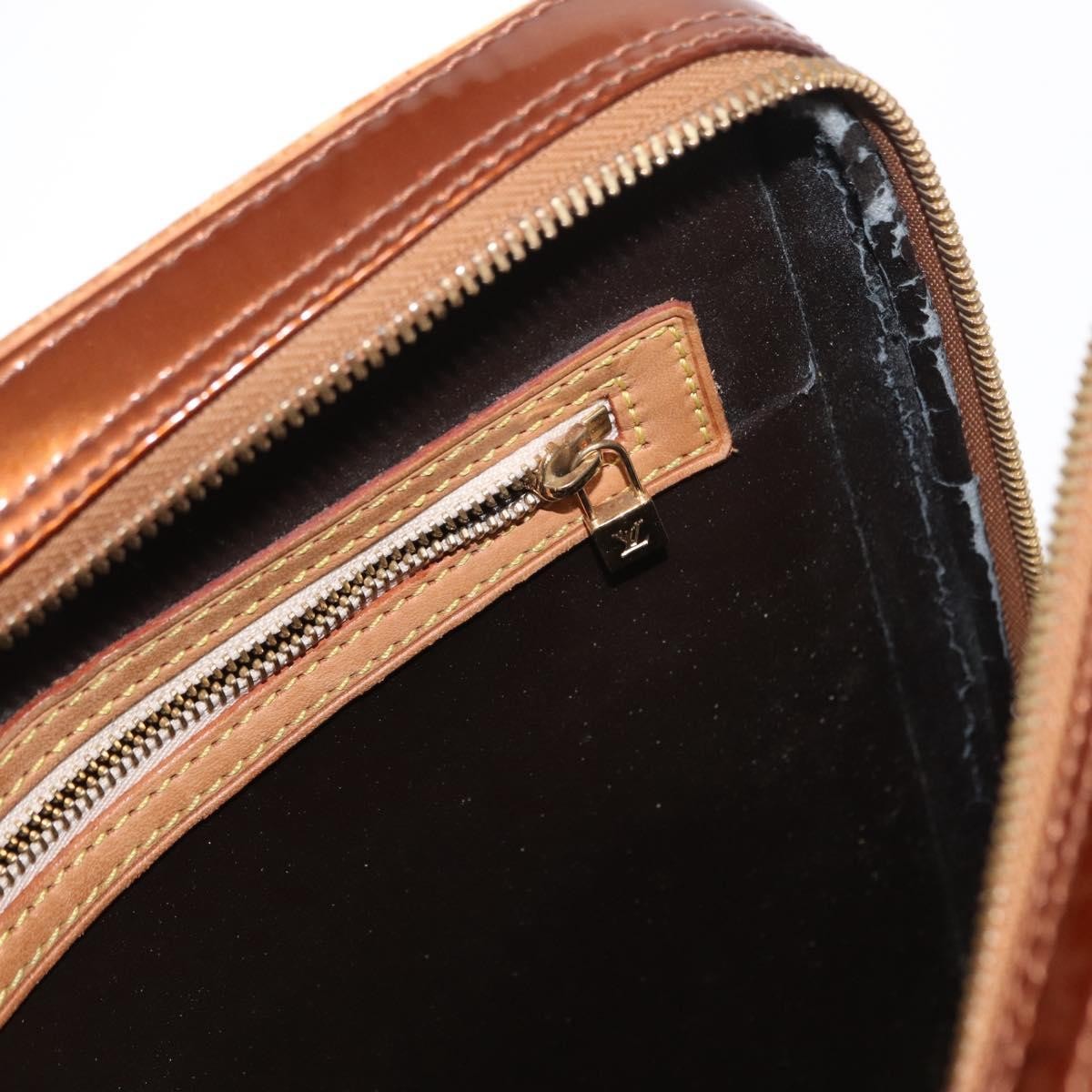 Louis Vuitton LOUIS VUITTON Monogram Vernis Van Damme Hand Bag Bronze M91125 LV Authentic BA8606