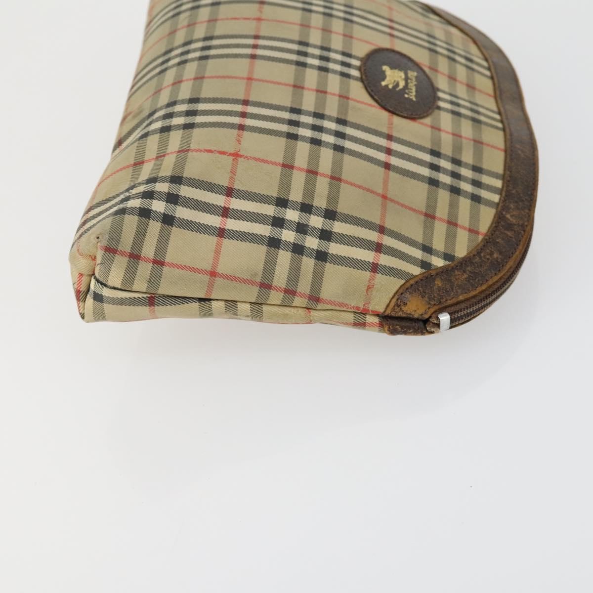Burberrys Burberrys PRADA Nova Check Pouch Nylon Canvas 3 Set Pink Brown beige Authentic gh1623 Bag