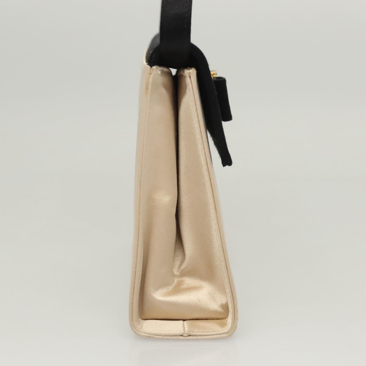 Salvatore Ferragamo Salvatore Ferragamo Vala Hand Bag Satin Beige Gold Authentic BA2675
