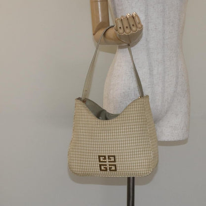 Givenchy GIVENCHY Staggered Pattern Shoulder Bag Canvas Beige Authentic 130221
