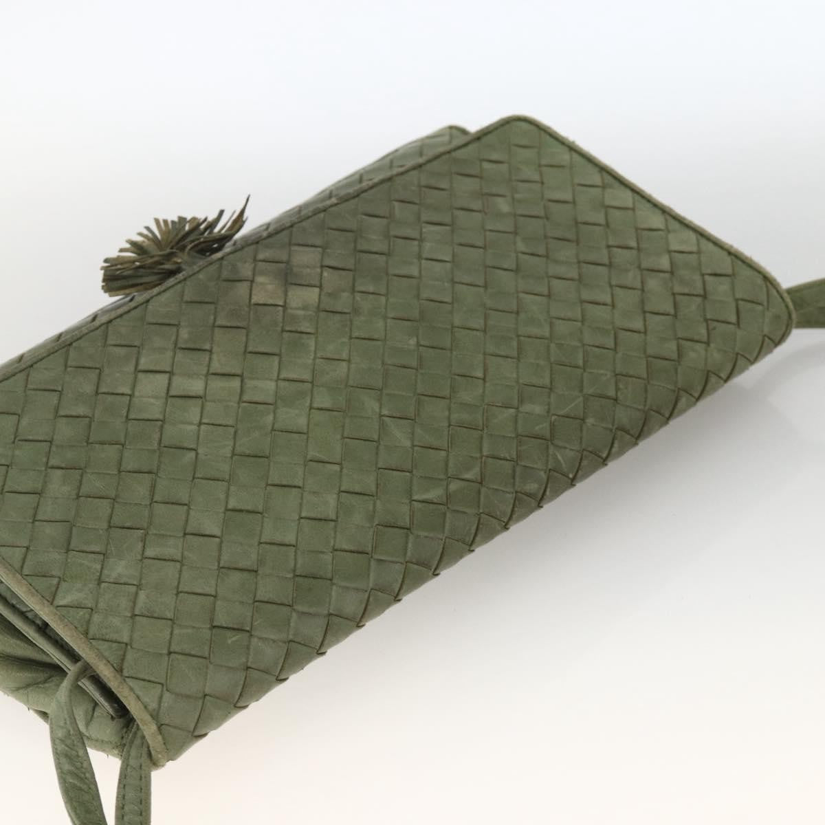 BOTTEGAVENETA BOTTEGAVENETA BOTTEGA VENETA INTRECCIATO Shoulder Bag Leather Khaki Gold Authentic BSZ346