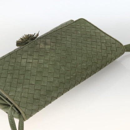 BOTTEGAVENETA BOTTEGAVENETA BOTTEGA VENETA INTRECCIATO Shoulder Bag Leather Khaki Gold Authentic BSZ346