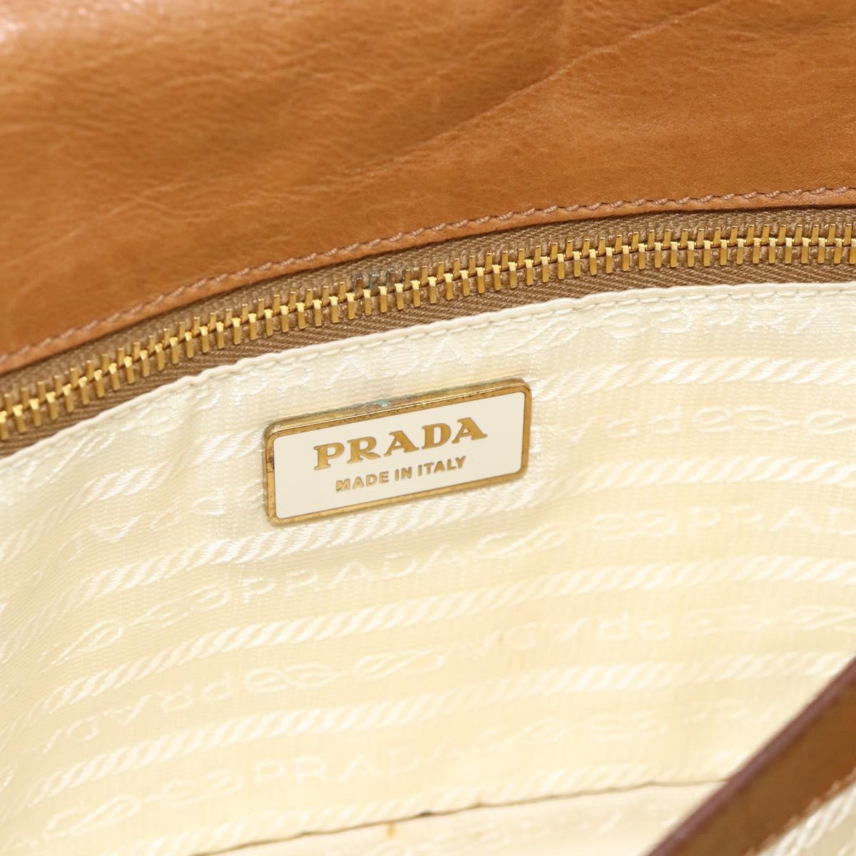 Prada PRADA Shoulder Bag Nylon Ivory Gold Authentic BA12301