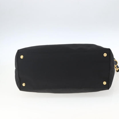 Prada PRADA Tote Bag Nylon 2way Black Gold Authentic ep12892