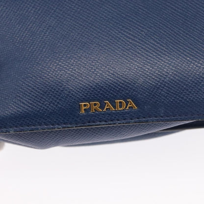 Prada PRADA Hand Bag Safiano leather 2way Blue Gold Authentic 163032