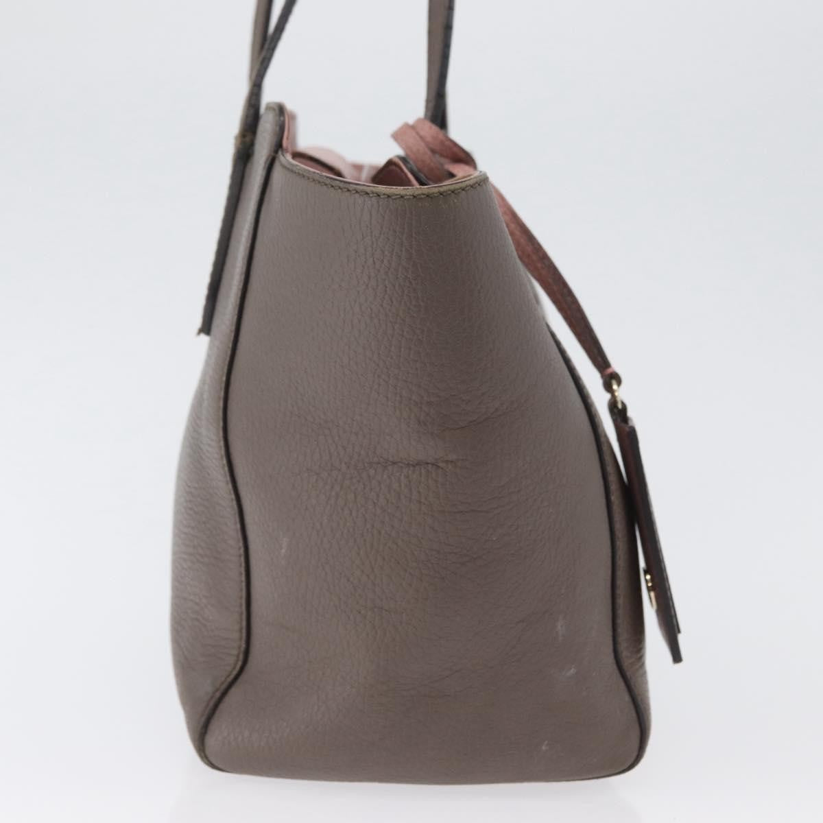 Gucci GUCCI Tote Bag Leather Brown Gold 354408 Authentic bs33432